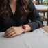 Fair Trade Kazuri Bangle Bracelet in Red and Black.