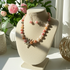 Handmade Necklace in Whimsical Pink Opal and Silver & Earrings