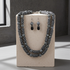 Black & White Handmade Bead Necklace & Earrings  Set