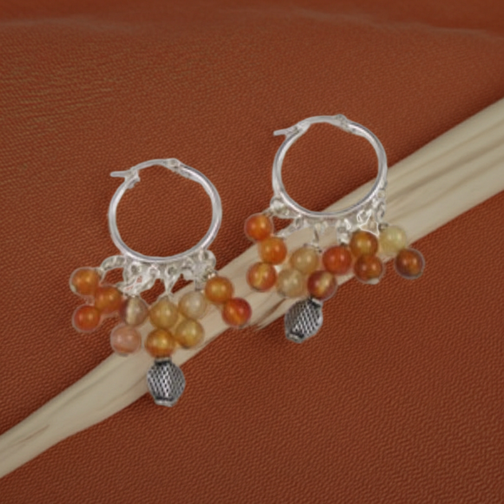 Carnelian Hoop Earrings