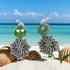 Green Crystal & Silver Drop Earrings