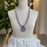 Lilac Bead  Necklace with Handmade Fair Trade Swazi Pendant