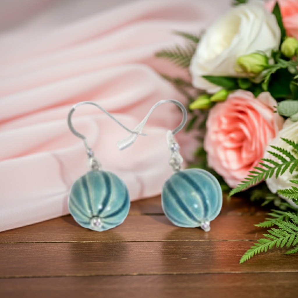 Aqua Claycult Cambodia Fair Trade Earrings