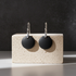 Black Sea Glass Coin Drop Earrings