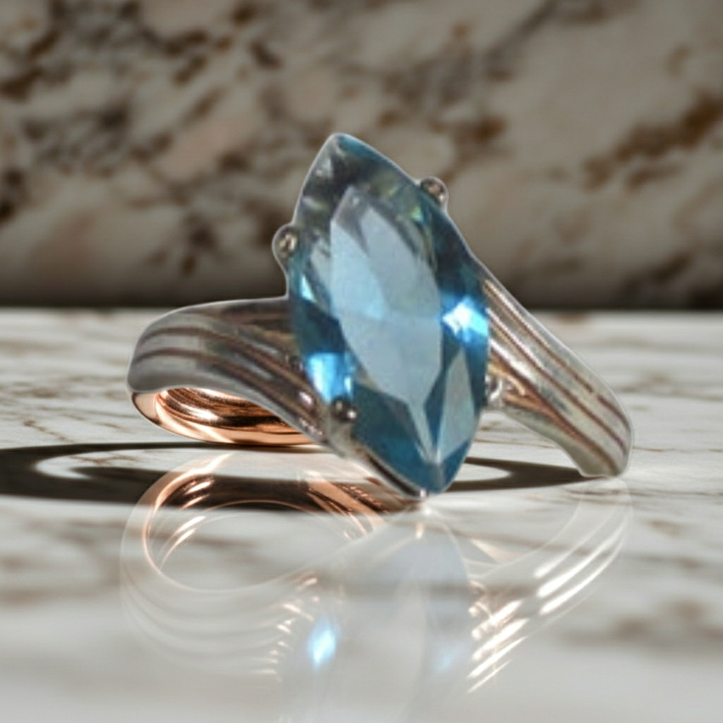 Swiss Blue Topaz Fashion Ring Size 7