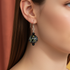 Earrings Handmade Black Ruku Artisan  & Onyx  Beads