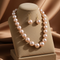 Pink Pearl Necklace & Earrings