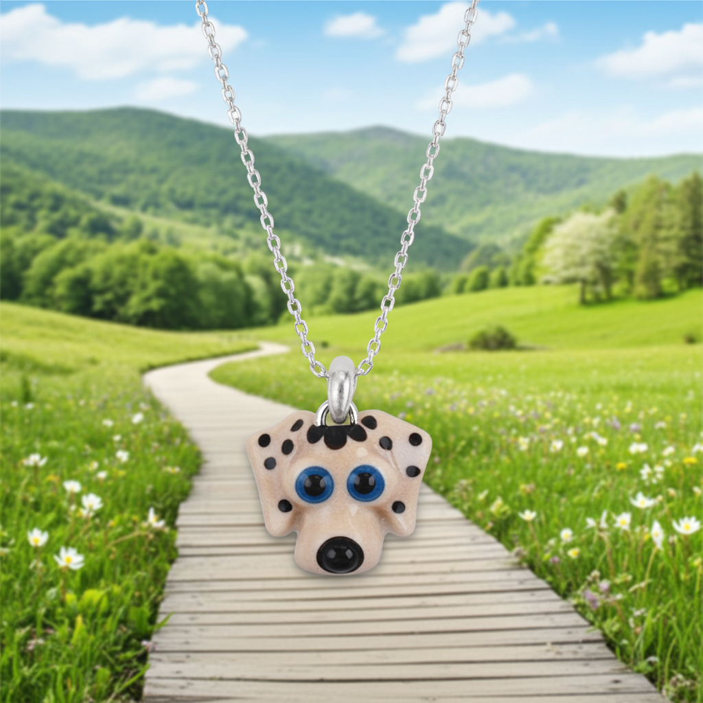 Googly Eyed Dog Pendant Necklace