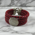 Red Multi-strand Leather Wide Cuff Bracelet