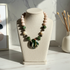 Cream, Light Brown & Green Pendant Necklace Kazuri Fair Trade Bead
