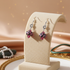 Rose and Black  Glass Bead Earrings