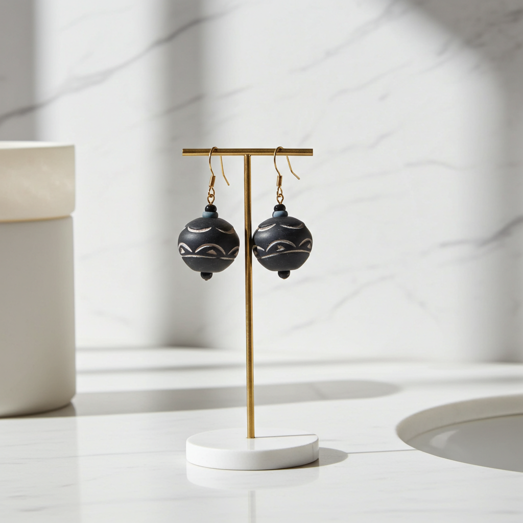Black Teardrop Earrings
