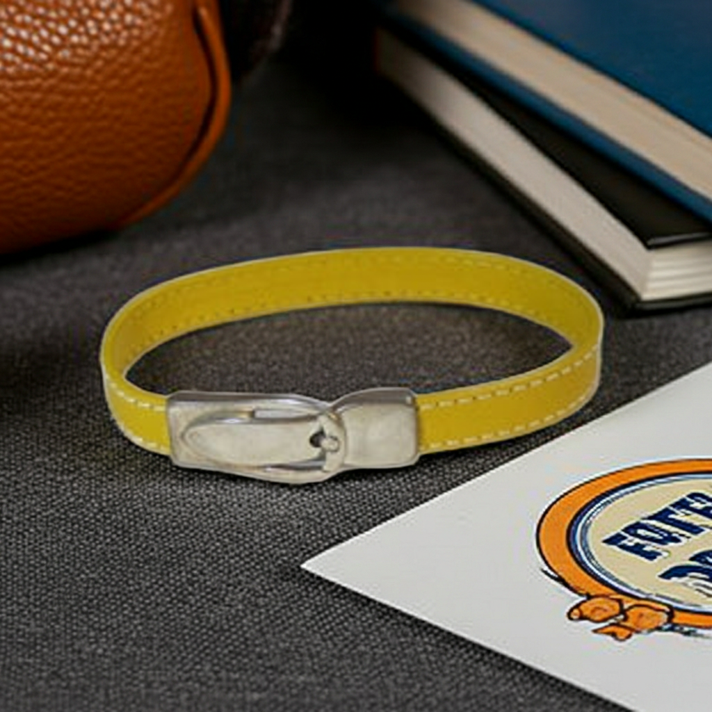 Man's Yellow Leather Bracelet
