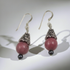 Rhodonite Gemstone and Silver Earrings