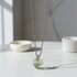 Beige Crystal Heart Pendant Necklace