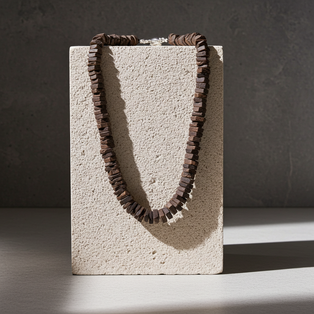 Man's Brown Rustic Gemstone Daring Necklace