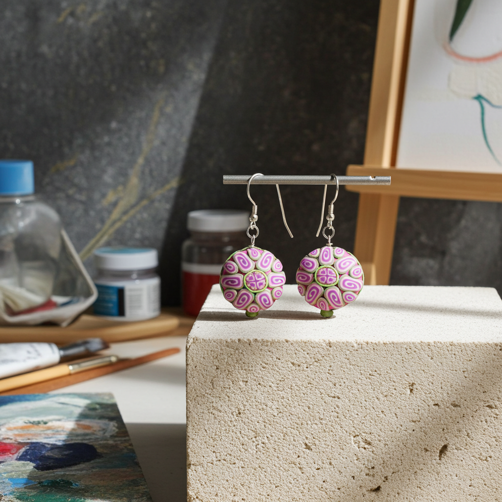 Pink Handmade Fair Trade Bead Earring
