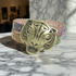 Multi-colored Leather Cuff Bracelet with Tiger for a Man
