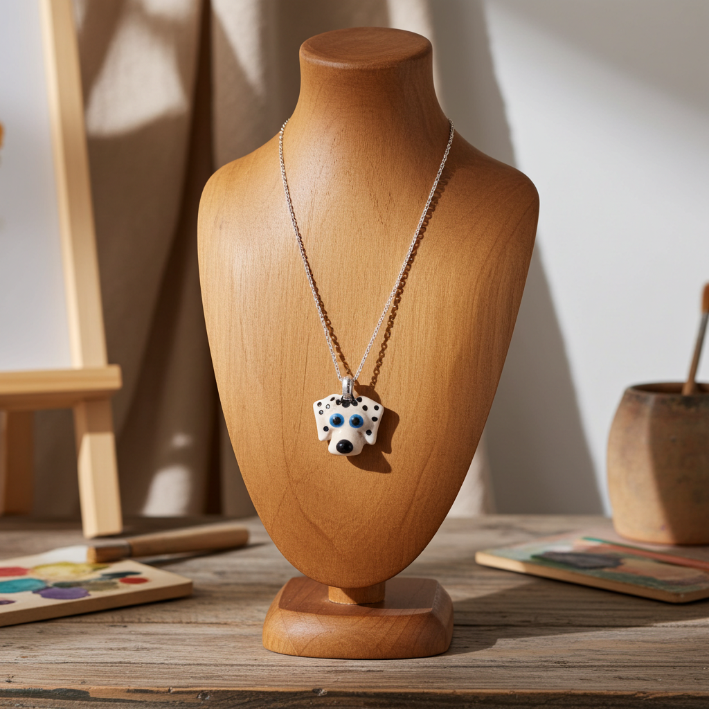 Googly Eyed Dog Pendant Necklace