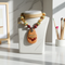 Handmade Mustard & Brown Beaded Pendant Necklace