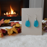 Opaque Blue Opal Sea Glass Earrings