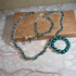 Dark Blue Pearl Necklace, Bracelet & Earrings