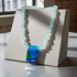 Elegant Pale Aqua Bead Necklace with Handmade Artisan Pendant