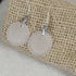 Frosted Clear Sea Glass Drop Earrings