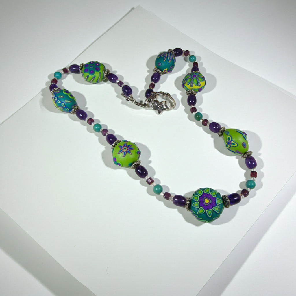 Aqua Handmade Fair Trade Beaded Necklace One-of-a-kind