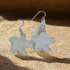 White Sea Glass Starfish Earrings