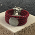 Red Multi-strand Leather Wide Cuff Bracelet