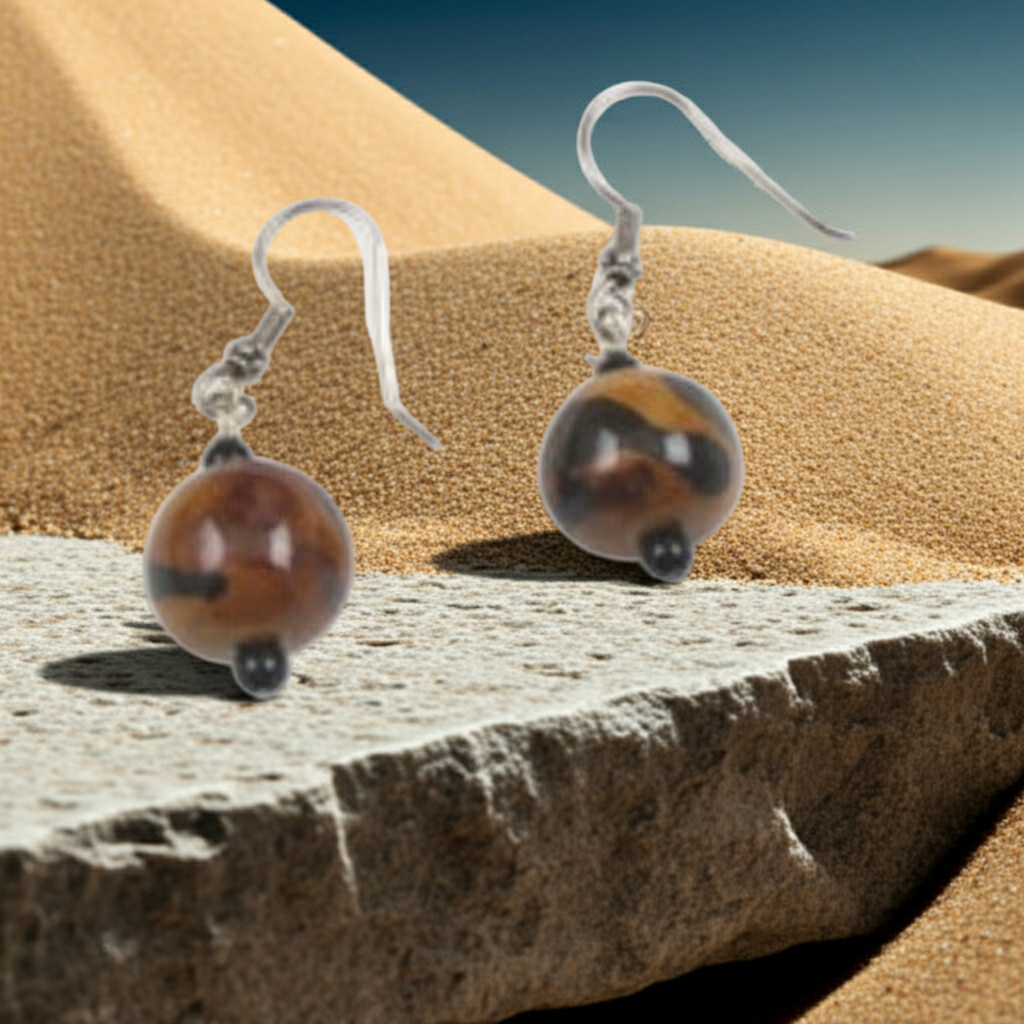 Handmade Kazuri Earrings in African Sunset Colors