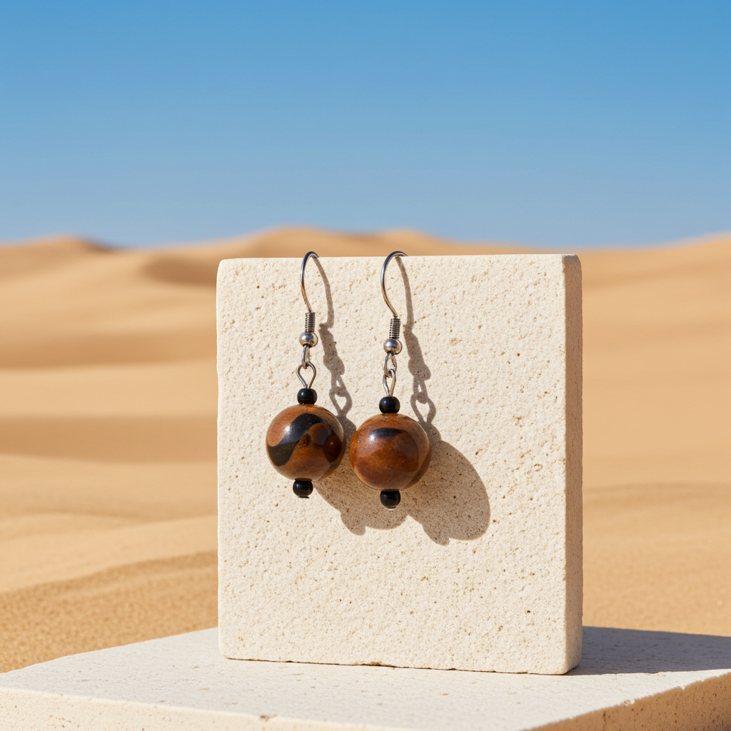 Handmade Kazuri Earrings in African Sunset Colors