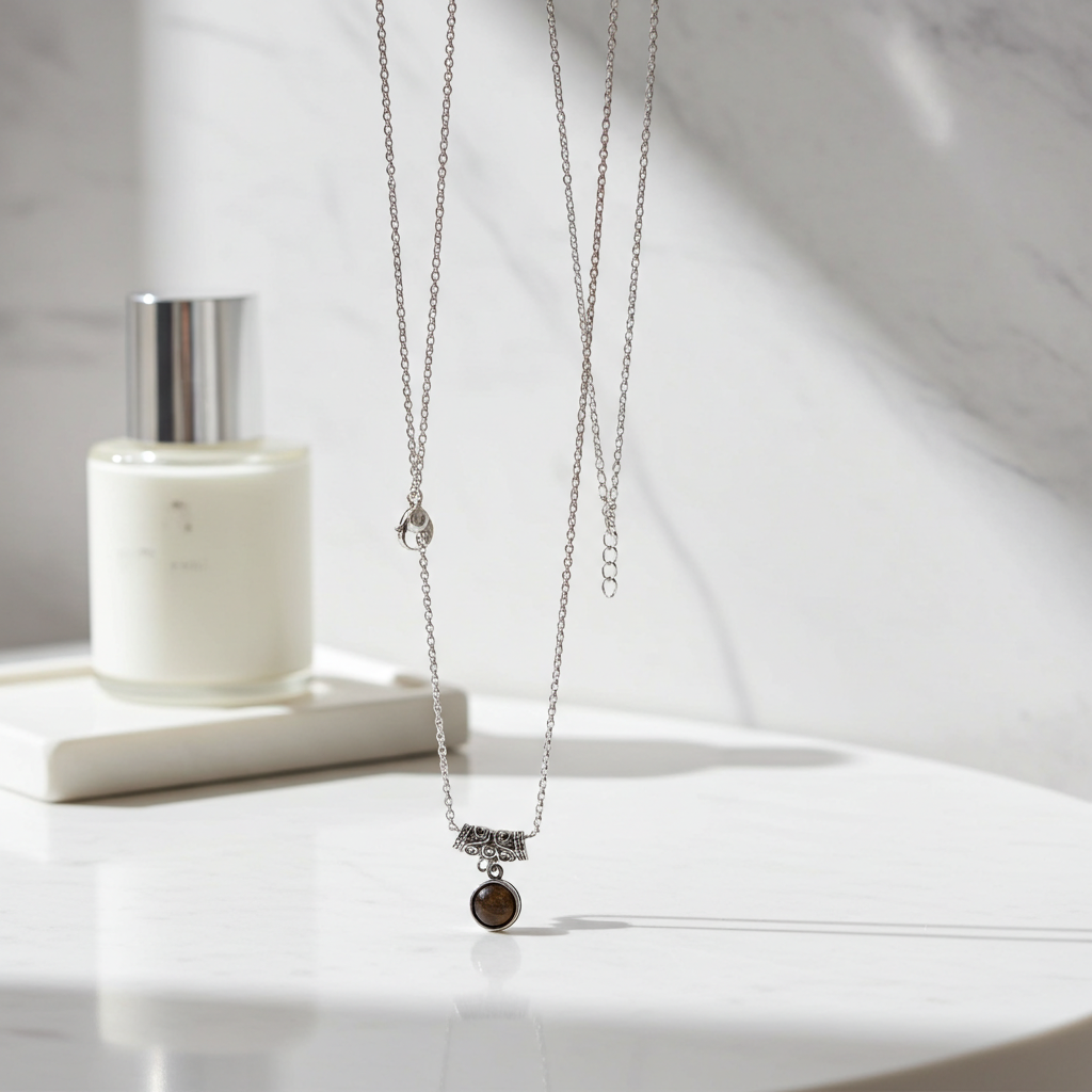 Classic Brown Crystal  Pendant Necklace