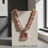Necklace with a pink opal gemstone pendant -VPS jewelry
