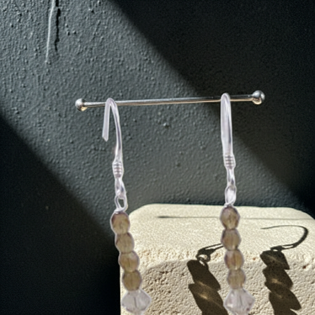 Smoky Topaz and Crystal Earrings