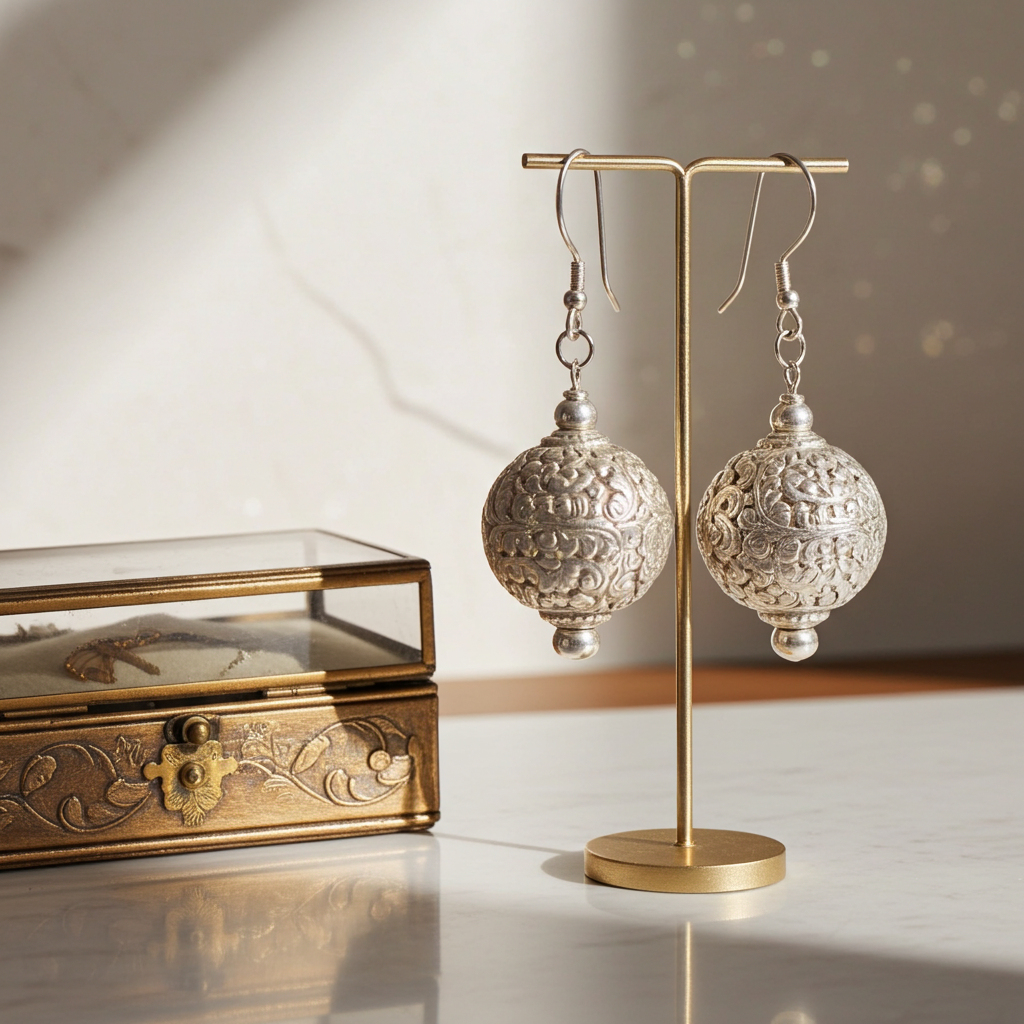 Endless Knot Thia Silver Drop Earrings