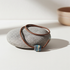 Brown Leather Necklace Kazuri Bead Focus Accent