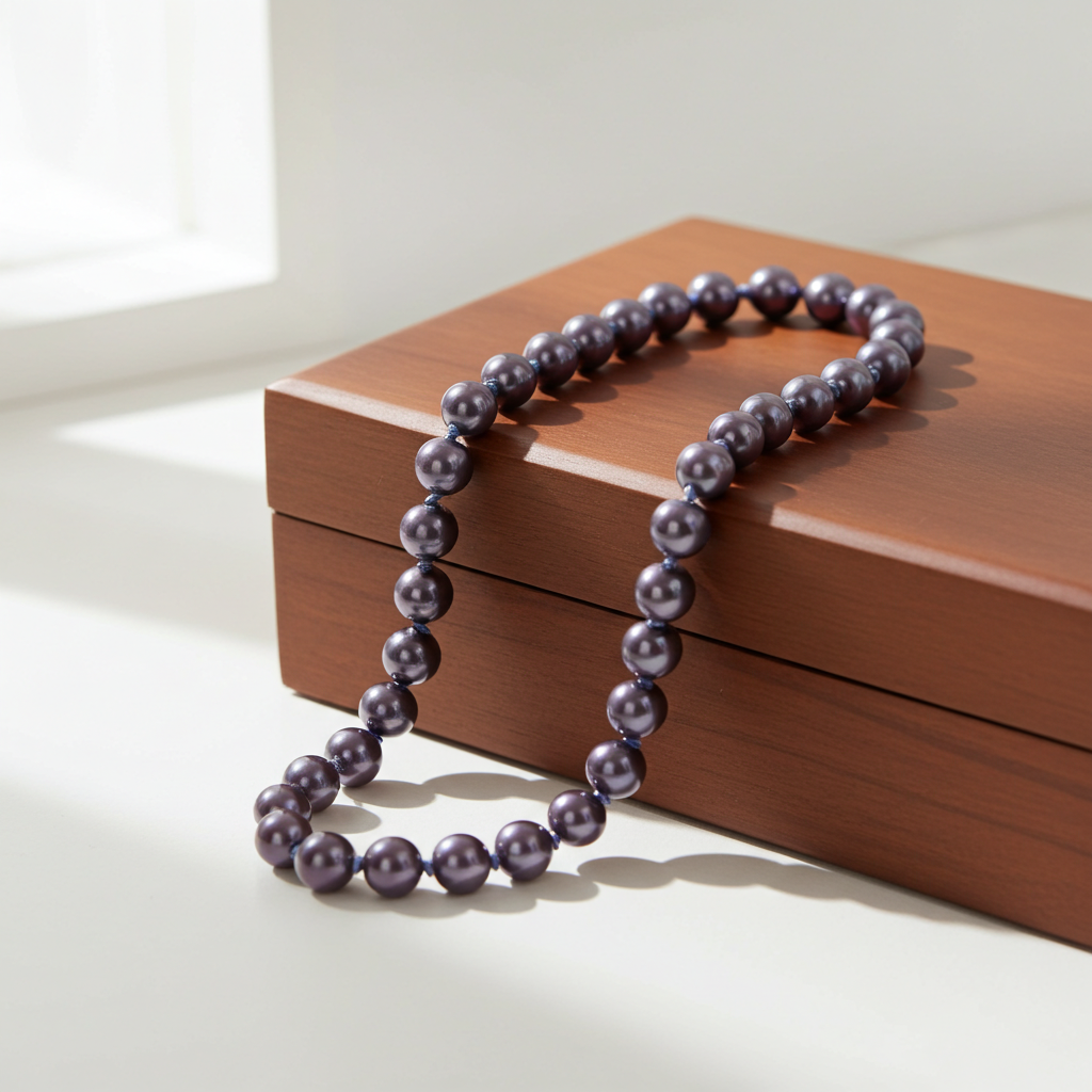 Classic Pearl Necklace in Violet