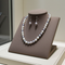 White & Gray Shell Pearl Necklace & Earrings