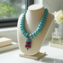 Turquoise Necklace with Handmade Dichroic Pendant.