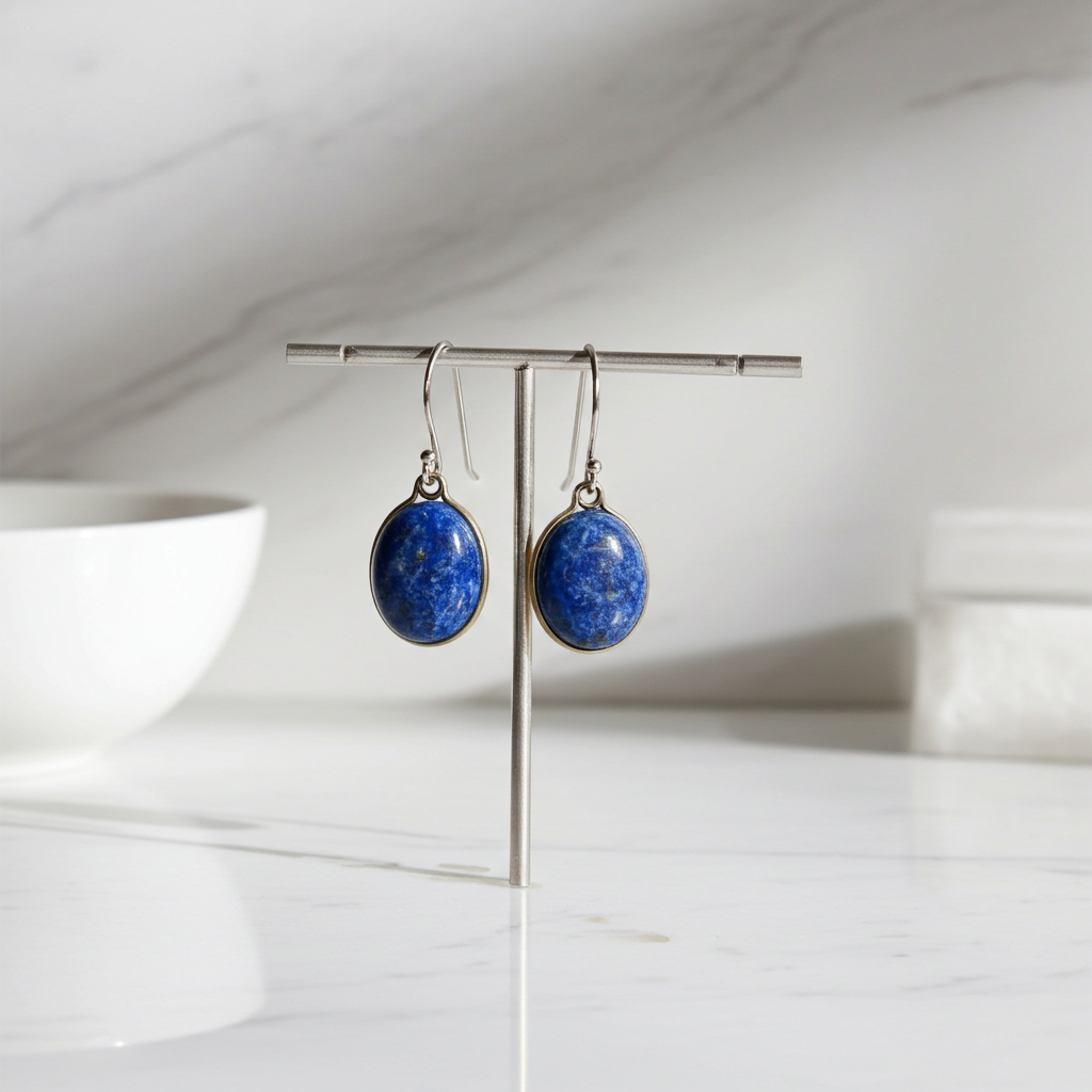 Lapis Lazuli Gemstone  Drop Earrings