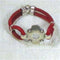 Red Leather Cord Bracelet Unique Cuff Style - VP's Jewelry