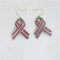 Pink awareness rhinestone earrings