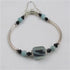 Aqua and Black Lampwork Cube Bangle Bracelet - VP's Jewelry 