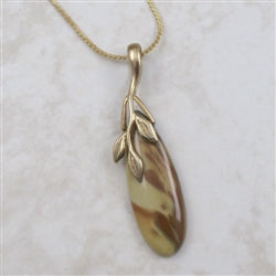 Mookalite and Gold Gemstone Pendant Necklace - VP's Jewelry