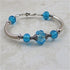 Turquoise Lampwork Flower Bracelet - VP's Jewelry  
