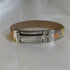 Classic pastel colored leather braclet with shinny silver clasp