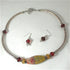 Red Handmade Artisan Bead Silver Necklace & Earrings - VP's Jewelry  
