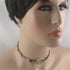 Unisex Leather Choker Necklace Brown & Beige Narrow Band Choker - VP's Jewelry